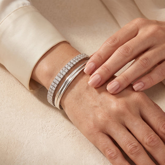 LUXURIANT SGL zertifiziertes SI-GH Labor Diamant 20cm Armband, 925 Silber rhodiniert - 5 ct.