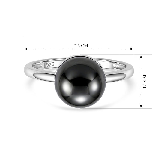 D'Joy Tahiti Perle (9-10 mm) Solitär Ring, 925 Silber rhodiniert