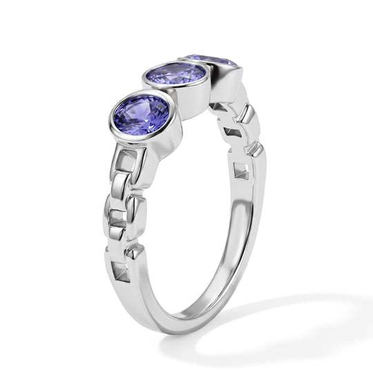 EVER TRUE Tansanit Ring 316L Edelstahl (Größe 19.00) ca. 1,04 ct