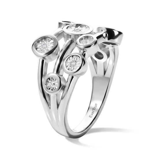 EVER TRUE Weißer Diamant Ring Nickelfreies Messing (Größe 20.00)