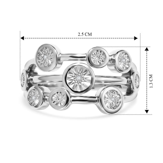 EVER TRUE Weißer Diamant Ring Nickelfreies Messing (Größe 20.00)