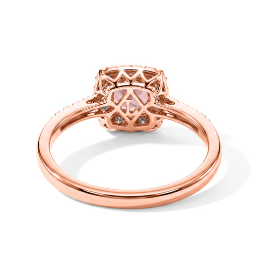 LUXURIANT DIAMOND - AAA Blush Turmalin, Lab Grown Diamant Ring 417 Gold (Größe 18.00) ca. 1,23 ct
