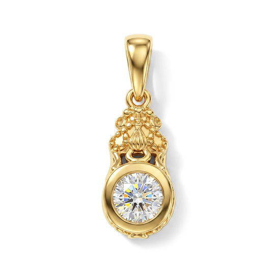 LUXURIANT DIAMOND - Lab Grown Diamant SGL zertifiziert SI-GH Anhänger 925 Silber 750 Gelbgold vermeil ca. 0.50 ct