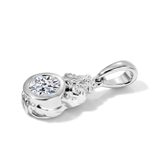 LUXURIANT DIAMOND - Lab Grown Diamant SGL zertifiziert SI-GH Anhänger 925 Silber 750 Gelbgold vermeil ca. 0.50 ct