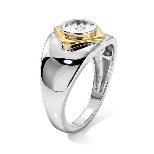 EverTrue Ring mit weißem Diamantakzent, Messing mit Platin E-Beschichtung