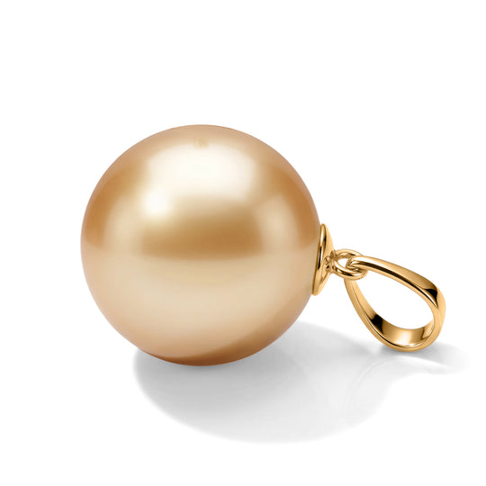 AAA Goldene Südsee Perle (14-15 mm) Anhänger 750 Gold 17.40 ct