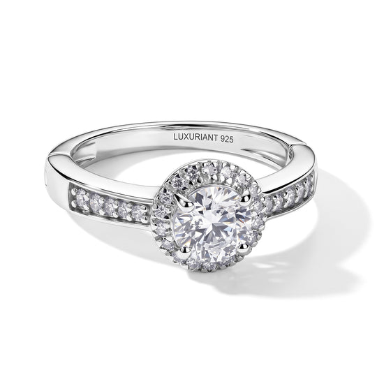 LUXURIANT DIAMOND - Lab Grown Diamant SGL zertifiziert SI-GH Ring 925 Silber Rhodiniert (Größe 18.00) ca. 1,05 ct