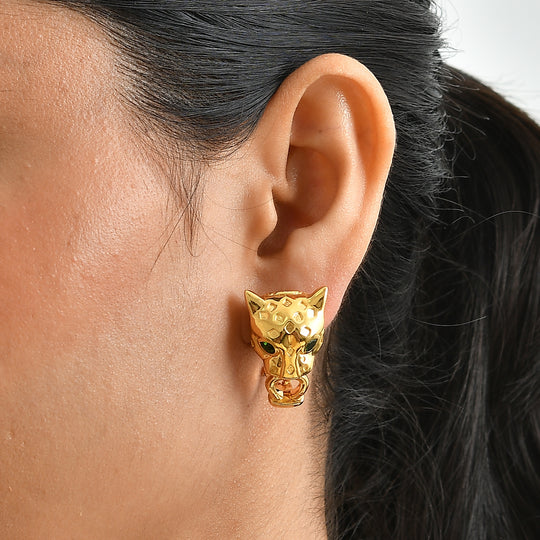 EverTrue natürliche Chromdiopsid Ohrringe, Messing mit Gelbgold E-Beschichtung - 0,76 ct.