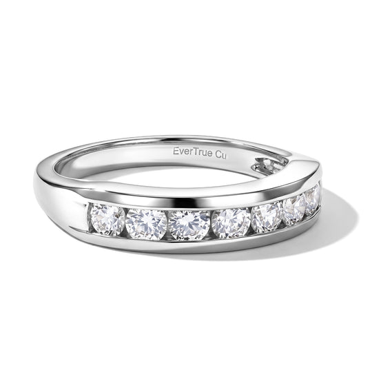 EverTrue weißer Zirkon Ring, 950 Kupfer mit Platin E-Beschichtung - 1,47 ct.