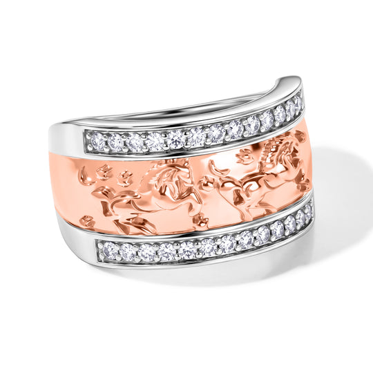 EVER TRUE Moissanit Ring 950 Kupfer (Größe 21.00) ca. 0,36 ct
