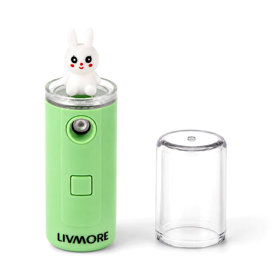 LIVMORE Nano-Gesichtssprüher für erfrischende Feuchtigkeit, wiederaufladbar, 30ml, Weiß