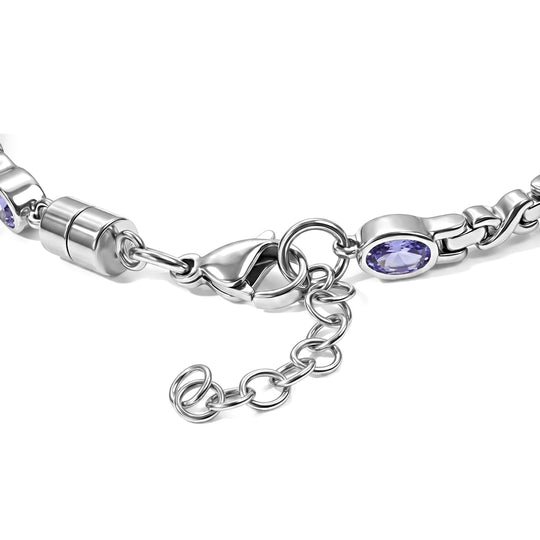 EverTrue Tansanit 18+2cm Armband, Edelstahl - 2,21 ct.
