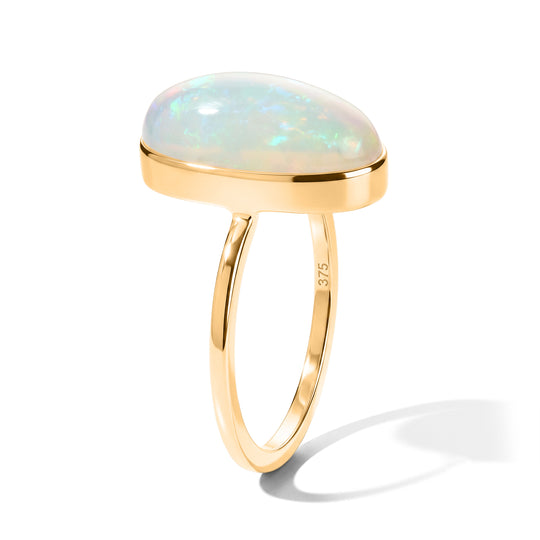 AAA Natürlicher, äthiopischer Welo Opal (Oal 16x8mm) Ring 375 Gold (Größe 21.00) ca. 3.51 ct