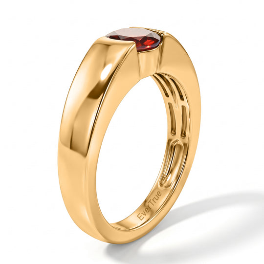 EVER TRUE Roter Granat Ring Nickelfreies Messing (Größe 20.00) ca. 1,02 ct