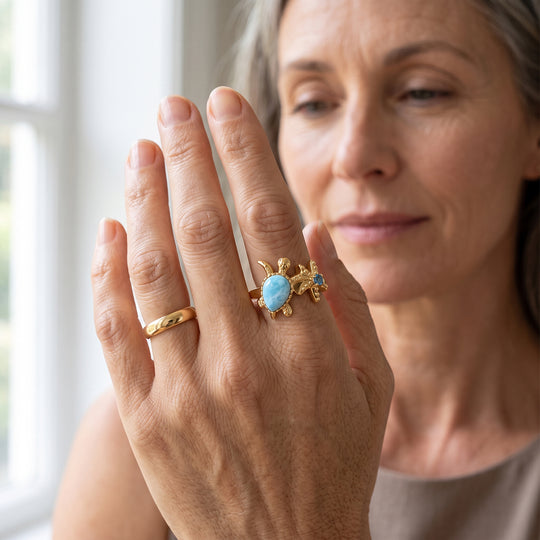 EVER TRUE AA Larimar, Neon Apatit Ring Reine Bronze (Größe 19.00) ca. 2,45 ct