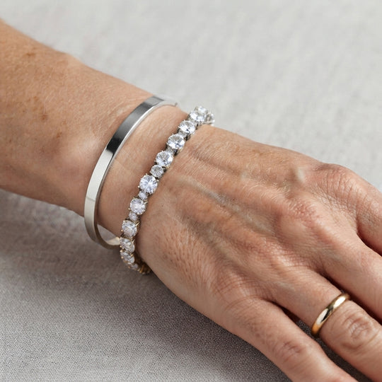 D'Joy Moissanit Armband ca. 20 cm 925 Silber 750 Gelbgold vermeil ca. 12,61 ct.