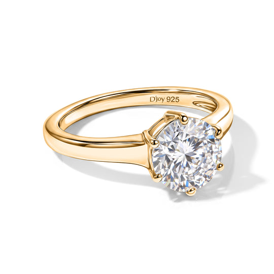 D'Joy Moissanit Ring 925 Silber Platiniert (Größe 19.00) ca. 2,00 ct