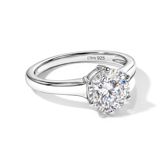 D'Joy Moissanit Ring 925 Silber Platiniert (Größe 19.00) ca. 2,00 ct