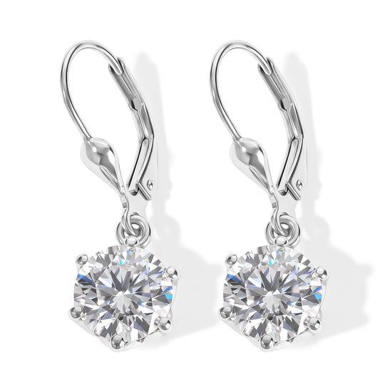 D'Joy Moissanit Ohrringe 925 Silber Platiniert ca. 3.75 ct