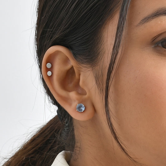 D'Joy milchige Aquamarin Ohrringe, 925 Silber rhodiniert - 3 ct.