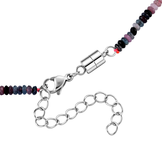 Mehrfarbig-Turmalin Halskette ca. 45 cm 316L Edelstahl ca. 35.00 ct