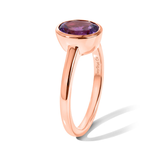 EVER TRUE Rose De France Amethyst Ring 950 Kupfer Rosévergoldet (Größe 17.00) ca. 1,63 ct