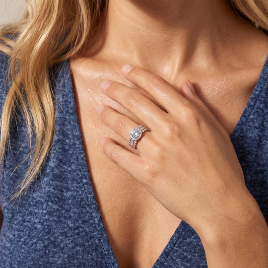 LUXURIANT DIAMOND - Lab Grown Diamant SI-GH SGL zertifiziert Ring 925 Silber Rhodiniert (Größe 18.00) (10-15 Werktage Lieferzeit) ca. 3.00 ct