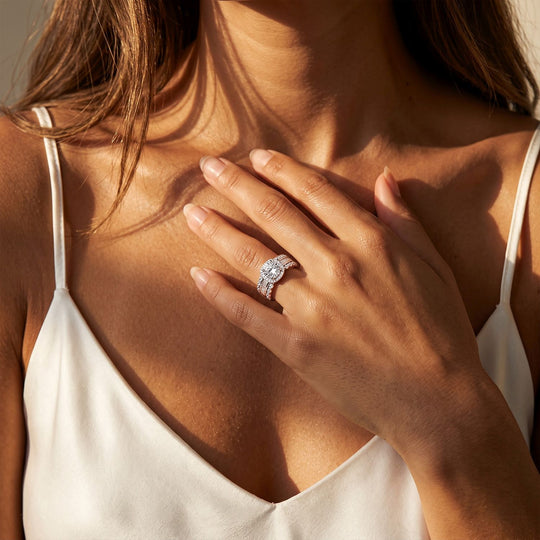 LUXURIANT DIAMOND - Lab Grown Diamant SI-GH SGL zertifiziert Ring 925 Silber Rhodiniert (Größe 18.00) (10-15 Werktage Lieferzeit) ca. 3.00 ct