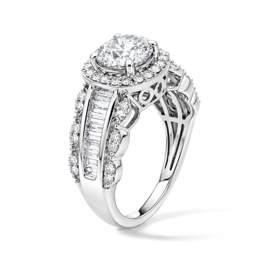 LUXURIANT DIAMOND - Lab Grown Diamant SI-GH SGL zertifiziert Ring 925 Silber Rhodiniert (Größe 18.00) (10-15 Werktage Lieferzeit) ca. 3.00 ct