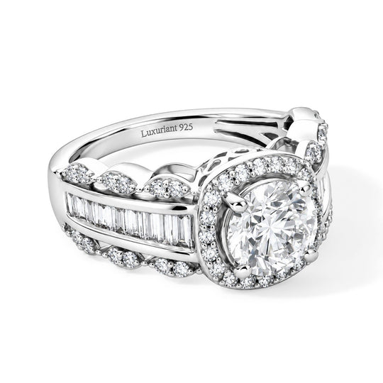 LUXURIANT DIAMOND - Lab Grown Diamant SI-GH SGL zertifiziert Ring 925 Silber Rhodiniert (Größe 18.00) (10-15 Werktage Lieferzeit) ca. 3.00 ct