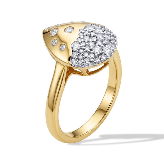 LUXURIANT DIAMOND - Lab Grown Diamant SI-GH SGL zertifiziert Ring 925 Silber 750 Gelbgold vermeil (Größe 17.00) ca. 0,50 ct