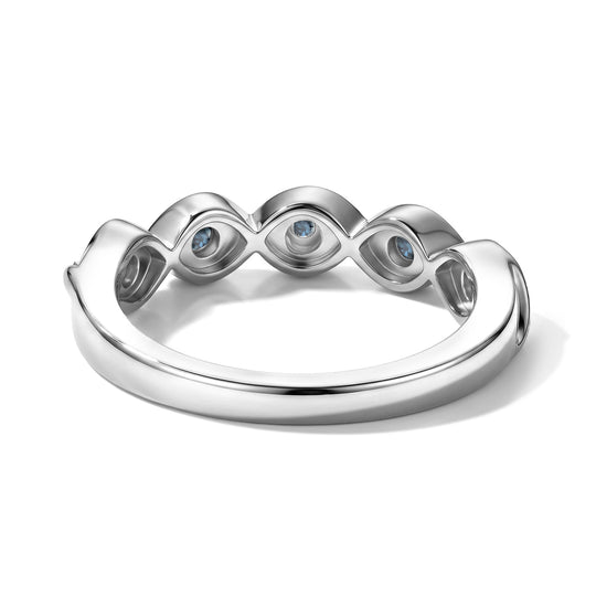 EverTrue Ring mit blauen Diamantakzenten, Messing mit Platin E-Beschichtung
