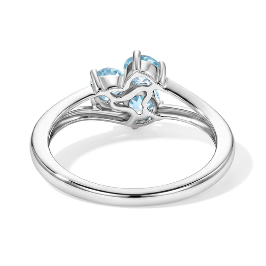 D'Joy AA Blauer Apatit Ring 925 Silber Platiniert (Größe 20.00) ca. 0,95 ct