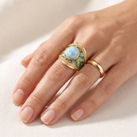 EVER TRUE AA Larimar Ring Reine Bronze (Größe 20.00) ca. 4,68 ct