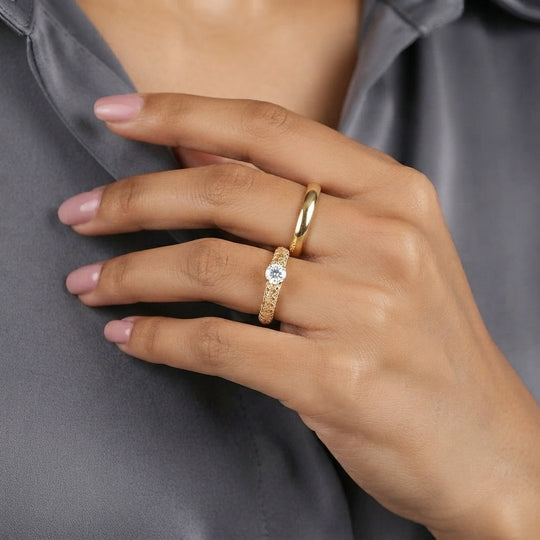 LUXURIANT DIAMOND - Lab Grown Diamant VS-EF IGI zertifiziert Ring 375 Gold (Größe 21.00) ca. 0,50 ct