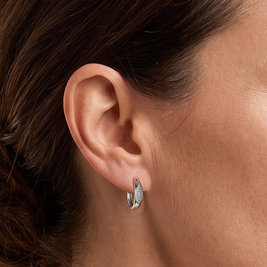 D'Joy blaue Diamant Ohrringe, 925 Silber rhodiniert - 0,23 ct.