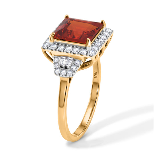 LUXURIANT DIAMOND - AAA Mexikanischer Kirschfeuer-Opal, Lab Grown Diamant Ring 417 Gold (Größe 17.00) ca. 2,00 ct