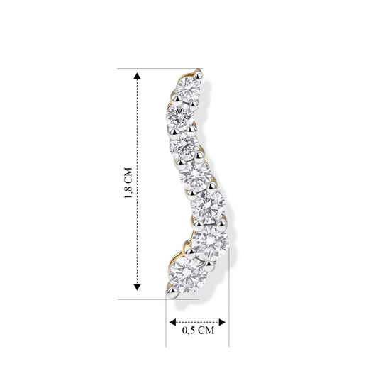 LUXURIANT SGL zertifizierte SI-GH Labor Diamant Ohrringe, 925 Silber rhodiniert - 0,77 ct.