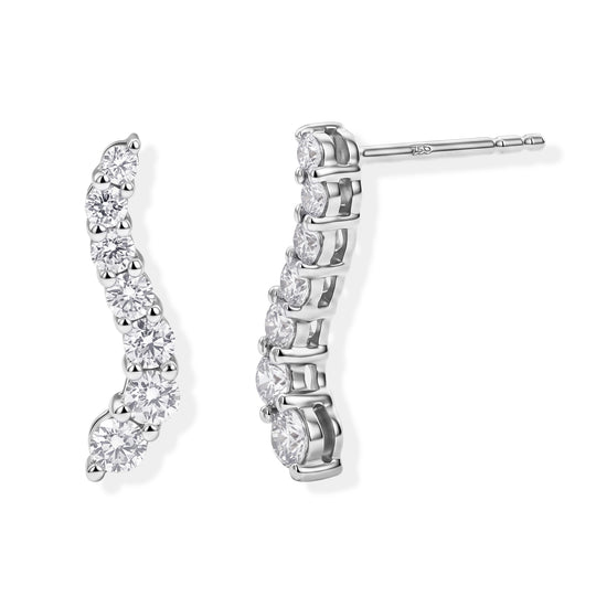 LUXURIANT SGL zertifizierte SI-GH Labor Diamant Ohrringe, 925 Silber rhodiniert - 0,77 ct.