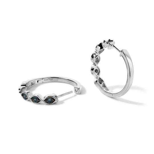 EverTrue blaue Diamant Ohrringe, Messing mit Platin E-Beschichtung - 0,15 ct.