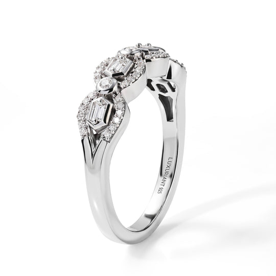 LUXURIANT SI-GH Labor Diamant Ring, 925 Silber rhodiniert - 0,20 ct.