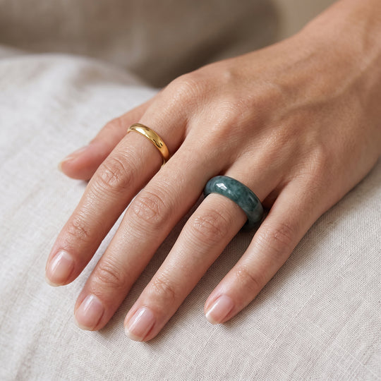 EXTREM SELTEN - Natürlicher Olmek Jadeit Jade Ring (Größe 18.00) ca. 15.00 ct