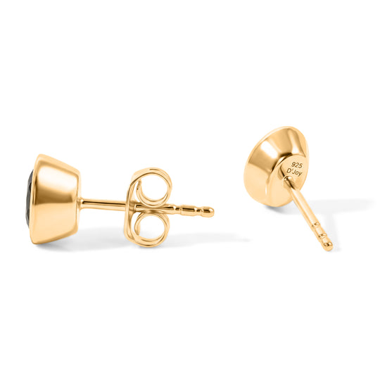 D'Joy natürliche Parti Saphir Ohrringe, 925 Silber 750 Gelbgold Vermeil - 1,13 ct.