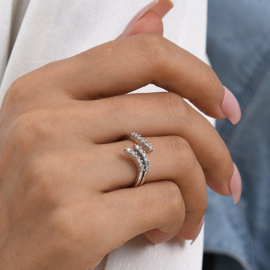 LUXURIANT SI-GH Labor Diamant Ring, 925 Silber rhodiniert - 0,35 ct.