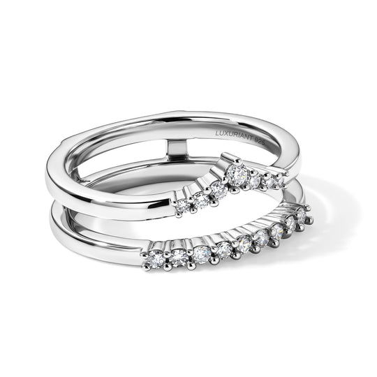 LUXURIANT SI-GH Labor Diamant Ring, 925 Silber rhodiniert - 0,25 ct.