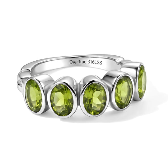 EVER TRUE Peridot Ring 316L Edelstahl (Größe 19.00) ca. 2,48 ct