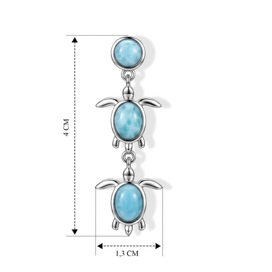 EVER TRUE AA Larimar Ohrringe Reine Bronze ca. 5,28 ct.