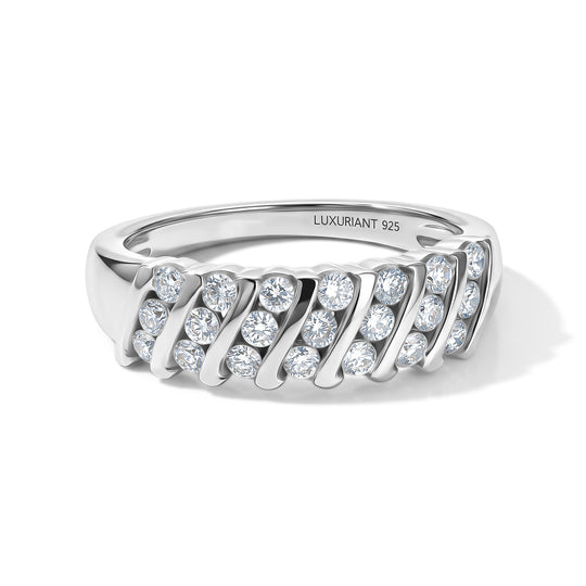 LUXURIANT DIAMOND - Lab Grown Diamant SGL zertifiziert SI-GH Ring 925 Silber 750 Gelbgold vermeil (Größe 21.00) ca. 0,50 ct