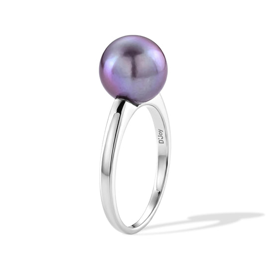 D'Joy lila Edison Perle (10-11 mm) Ring, 925 Silber rhodiniert