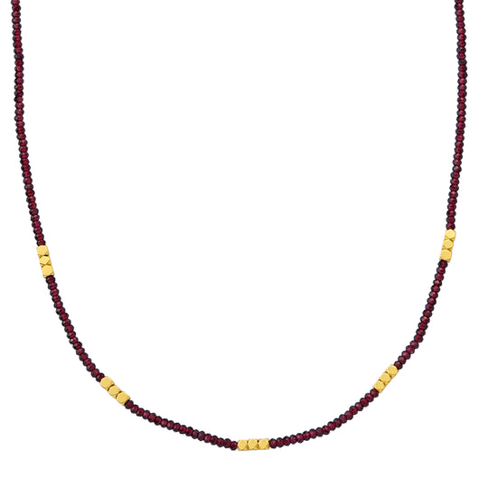 Hämatit, Mehrfarbig Edelsteine Halskette ca. 53.25 cm 316L Edelstahl Vergoldet ca. 70.00 ct